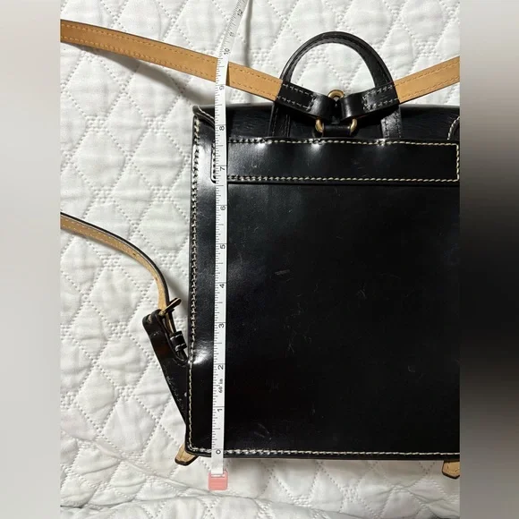 Dooney and Bourke Saffiano Black Leather Backpack - Picture 12 of 16